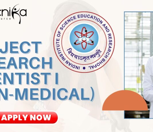 Project Research Scientist I (Non-Medical) at IISER Bhopal,56,000.00- per month, Apply Now!