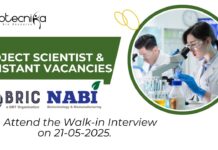 Project Scientist & Assistant Vacancies Open—PhD Life Science Candidates Apply for NABI Jobs. Attend the Walk-in Interview on 21-05-2025. (1)