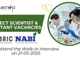 Project Scientist & Assistant Vacancies Open—PhD Life Science Candidates Apply for NABI Jobs. Attend the Walk-in Interview on 21-05-2025. (1)