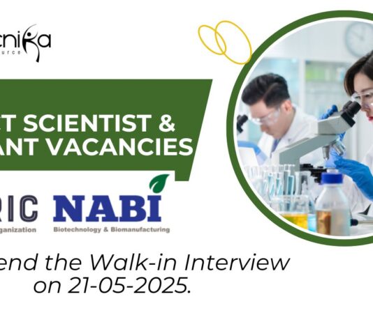 Project Scientist & Assistant Vacancies Open—PhD Life Science Candidates Apply for NABI Jobs. Attend the Walk-in Interview on 21-05-2025. (1)