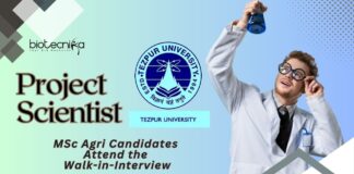 Project Scientist Jobs at Tezpur University – MSc Agri Candidates Attend the Walk-in-Interview