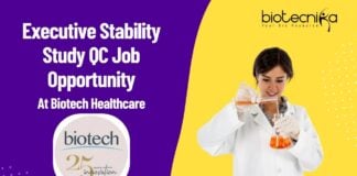 Executive Stability Study QC Job Opportunity