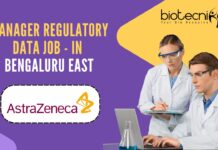 Manager Regulatory Data Job - at AstraZeneca