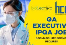 Join HCP Wellness as Quality Assurance Executive – IPQA Role in Cosmetic Manufacturing (B.Sc./M.Sc. Required) – Apply Now! QA Executive IPQA Job – HCP Wellness B.Sc.M.Sc. Life Science Required