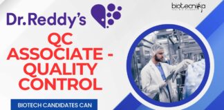 QC Associate - Quality Control at Dr. Reddy’s, MSc Biotech candidates can apply!