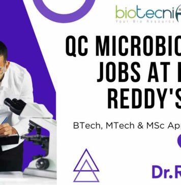 Quality Control Microbiology Job at Dr. Reddy’s