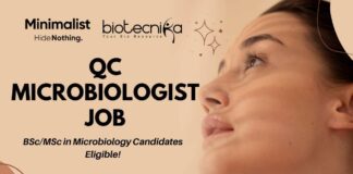 QC Microbiologist Job in Jaipur Minimalist Skincare Hiring - Apply Now!