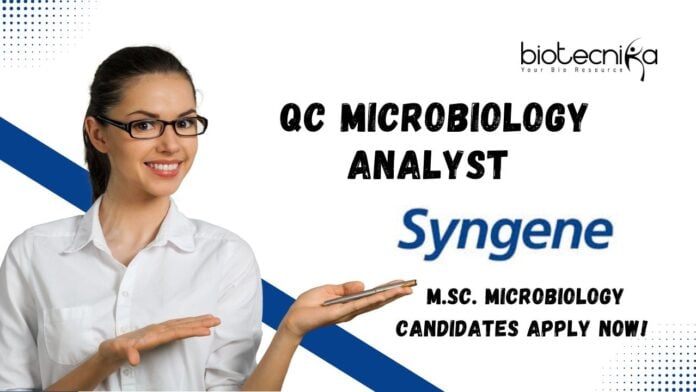 QC Microbiology Analyst Job at Syngene in Bangalore - M.Sc. Microbiology Candidates Apply Now!