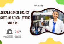 Biological Sciences Project Associate Job at RCB