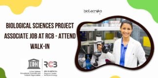 Biological Sciences Project Associate Job at RCB