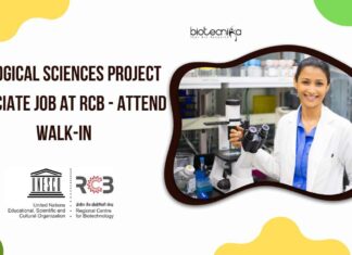 Biological Sciences Project Associate Job at RCB