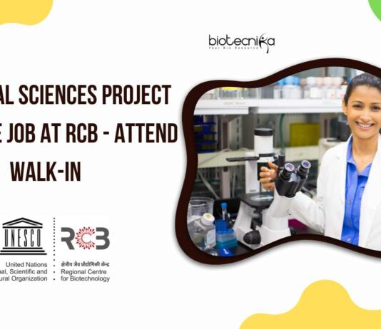 Biological Sciences Project Associate Job at RCB