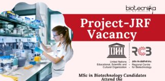 RCB Project-JRF Vacancy – MSc in Biotechnology Candidates Attend the Walk-in Interview on May 26