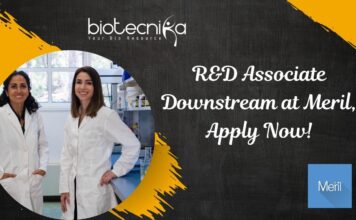 Meril R&D Associate in Downstream Processing! MSc Biotech & Biochem Apply R&D Associate Downstream at Meril