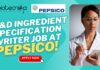 R&D Ingredient Specification Writer Job at PepsiCo – Apply Now R&D Ingredient Specification Writer