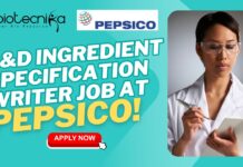 R&D Ingredient Specification Writer Job at PepsiCo – Apply Now R&D Ingredient Specification Writer