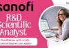 R&D Scientific Analyst at Sanofi, candidates with a Life Science degree can apply!