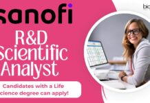 R&D Scientific Analyst at Sanofi, Candidates with a Life Science Degree Apply! R&D Scientific Analyst at Sanofi, candidates with a Life Science degree can apply!