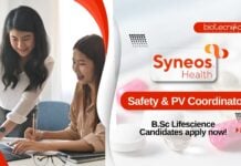 Syneos Health BSc Life Sciences Safety & PV Coordinator Job, Apply Now