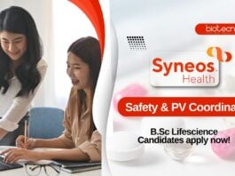 Syneos Health BSc Life Sciences Safety & PV Coordinator Job, Apply Now