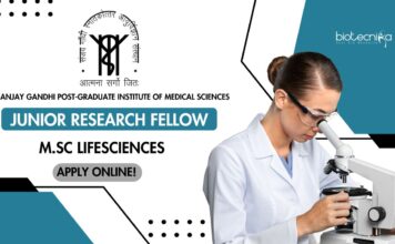 SGPGIMS MSc Life Science JRF Recruitment  - Attend Walk-In