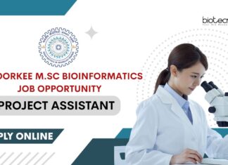 IIT Roorkee Project Assistant vacancy for M.Sc Bioinformatics!