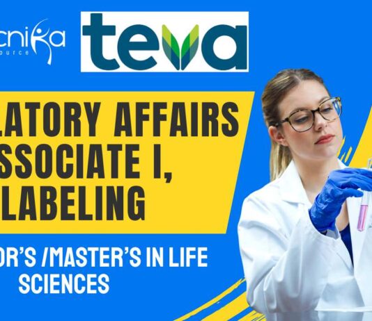Apply for Regulatory Affairs Associate at Teva Pharmaceuticals Regulatory Affairs Labeling Job at Teva – Apply Now!