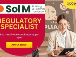 Regulatory Specialist at Sol-Millennium Medical Group, BSc Lifescience candidates apply now!