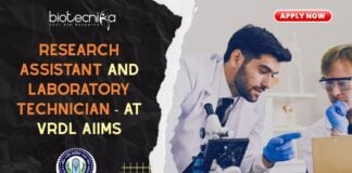 Research Assistant and Laboratory Technician - at VRDL AIIMS
