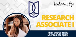 Research Associate I (RA-I) - DBT Project at Jawaharlal Nehru University (JNU), Ph.D. degree in Life Sciences, can apply!