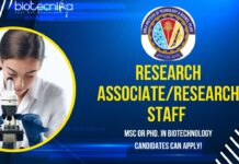 Research AssociateResearch Staff at BITS Pilani, MSc or PhD. in Biotechnology candidates can apply!