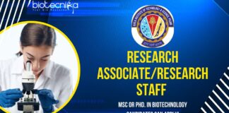 Research AssociateResearch Staff at BITS Pilani, MSc or PhD. in Biotechnology candidates can apply!