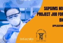SGPGIMS Non-NET Biotech Project Job
