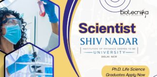 Scientist Job at Shiv Nadar University | Ph.D. Life Science Graduates Apply Now
