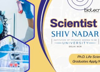 Scientist Job at Shiv Nadar University | Ph.D. Life Science Graduates Apply Now