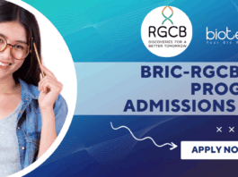 BRIC-RGCB PhD Program Admissions 2025