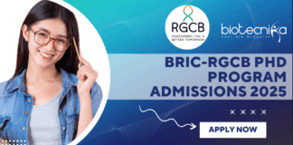 BRIC-RGCB PhD Program Admissions 2025