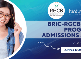 BRIC-RGCB PhD Program Admissions 2025