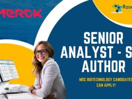 Senior Analyst - SDS Author at Merk, MSc Biotechnology candidates can apply!