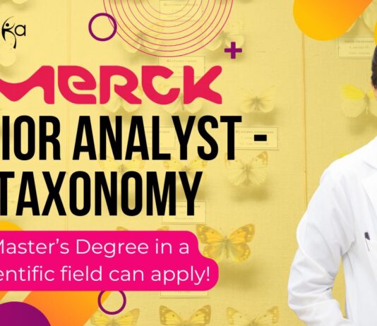 Senior Analyst - Taxonomy at Merk, candidates with a  Master’s Degree in a scientific field can apply!