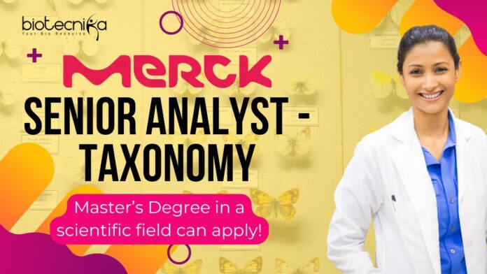 Senior Analyst - Taxonomy at Merk, candidates with a  Master’s Degree in a scientific field can apply!