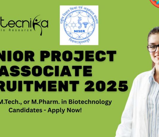Senior Project Associate Recruitment 2025 at NISER Bhubaneswar