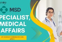 Specialist, Medical Affairs - MSD, Life Science candidates can apply!