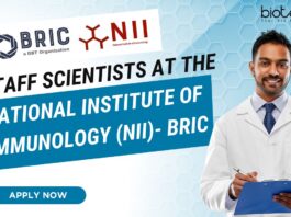Staff Scientists at the National Institute of Immunology (NII)- BRIC, Apply Online!