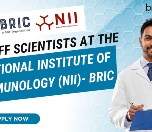 Staff Scientists at the National Institute of Immunology (NII)- BRIC, Apply Online!