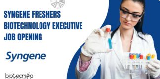 Syngene Freshers Biotechnology Job Opening
