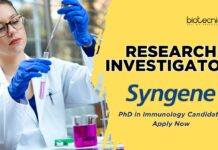 Syngene Research Investigator Job – PhD in Immunology Candidates Apply Now