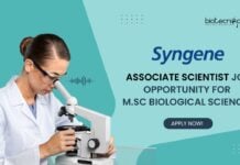 Syngene M.Sc Biological Science Job as an Associate Scientist!