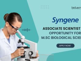 Syngene M.Sc Biological Science Job as an Associate Scientist!
