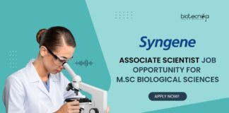 Syngene M.Sc Biological Science Job as an Associate Scientist!